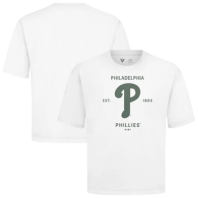 Men's Levelwear White Philadelphia Phillies Crossway Oversized Luxe Signature Knit T-Shirt