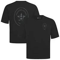 Men's Levelwear Black Houston Astros Signet Oversized Luxe Signature Knit T-Shirt