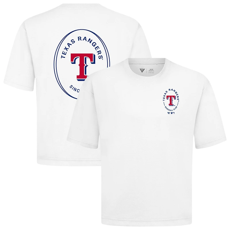 Men's Levelwear White Texas Rangers Signet Oversized Luxe Signature Knit T-Shirt