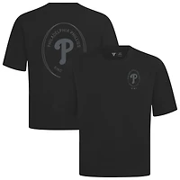 Men's Levelwear Black Philadelphia Phillies Signet Oversized Luxe Signature Knit T-Shirt
