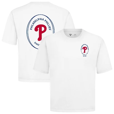 Men's Levelwear White Philadelphia Phillies Signet Oversized Luxe Signature Knit T-Shirt