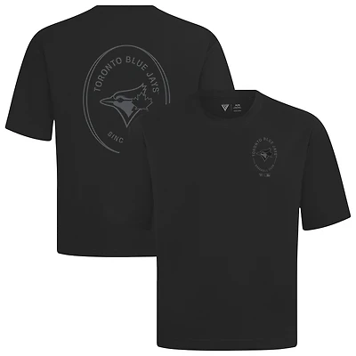 Men's Levelwear Black Toronto Blue Jays Signet Oversized Luxe Signature Knit T-Shirt