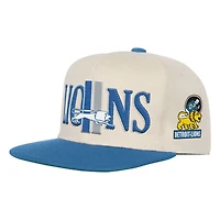 Youth Mitchell & Ness Cream/Blue Detroit Lions Across the Board Vintage Snapback Hat