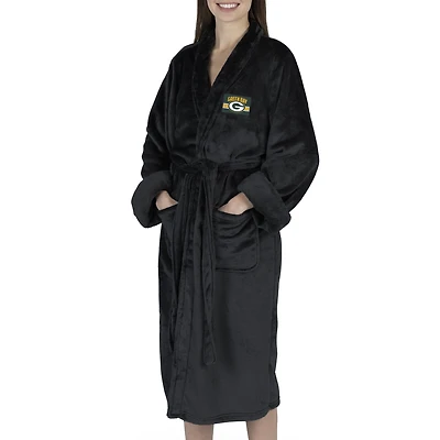 Women's The Northwest Group Black Green Bay Packers Rollout Silk Touch Robe