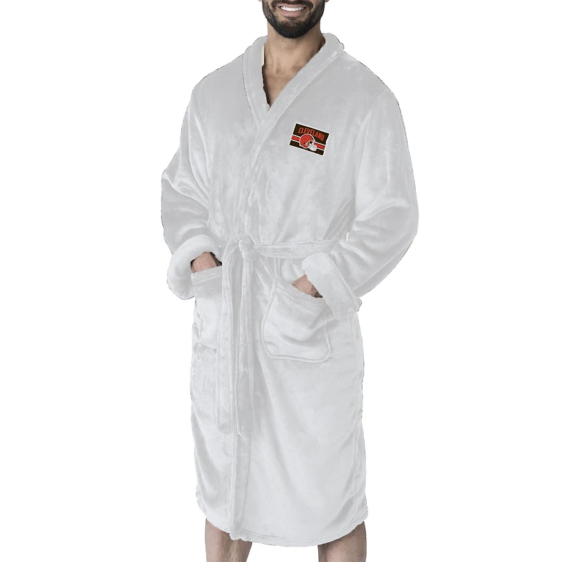 Men's The Northwest Group White Cleveland Browns Rollout Silk Touch Robe