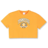 Girls Youth ZooZatz Tennessee Orange Volunteers Laurels Tri-Blend Cropped T-shirt
