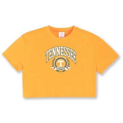 Girls Youth ZooZatz Tennessee Orange Volunteers Laurels Tri-Blend Cropped T-shirt
