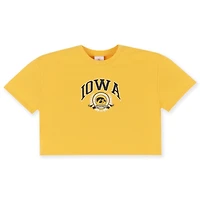 Girls Youth ZooZatz Gold Iowa Hawkeyes Laurels Cropped T-shirt