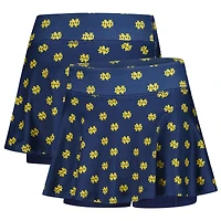 Girls Youth ZooZatz Navy Notre Dame Fighting Irish All-Over Print Tennis Skort