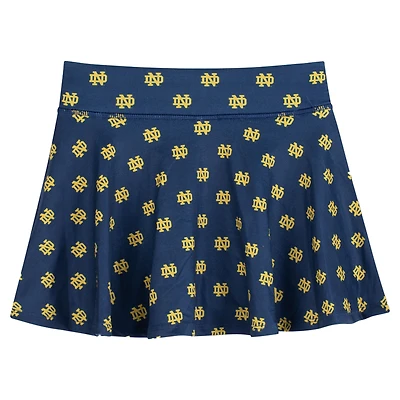 Girls Youth ZooZatz Navy Notre Dame Fighting Irish All-Over Print Tennis Skort