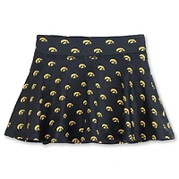 Girls Youth ZooZatz Black Iowa Hawkeyes All-Over Print Tennis Skort