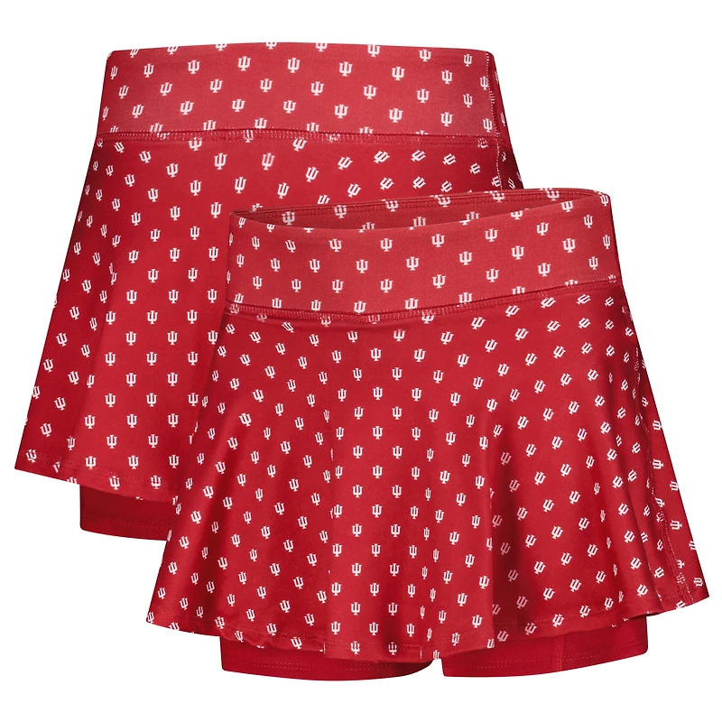 Girls Youth ZooZatz Crimson Indiana Hoosiers All-Over Print Tennis Skort