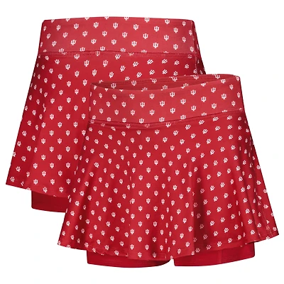 Girls Youth ZooZatz Crimson Indiana Hoosiers All-Over Print Tennis Skort