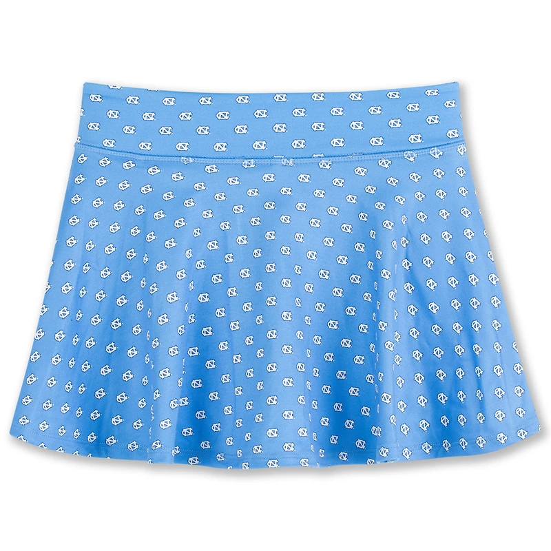 Girls Youth ZooZatz Carolina Blue North Tar Heels All-Over Print Tennis Skort