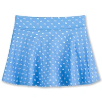 Girls Youth ZooZatz Carolina Blue North Tar Heels All-Over Print Tennis Skort