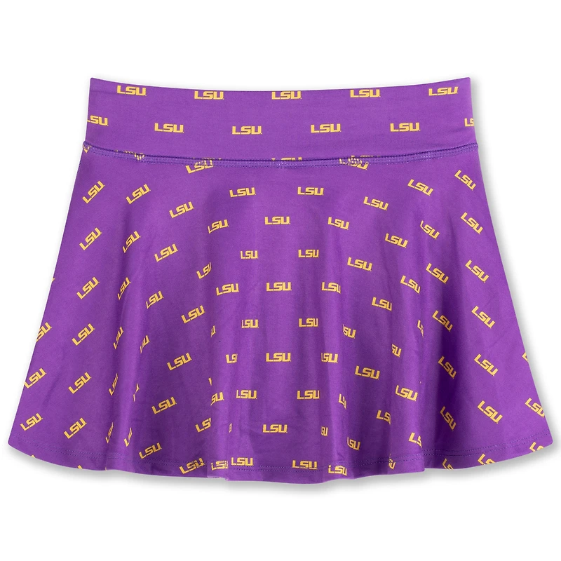 Girls Youth ZooZatz Purple LSU Tigers All-Over Print Tennis Skort