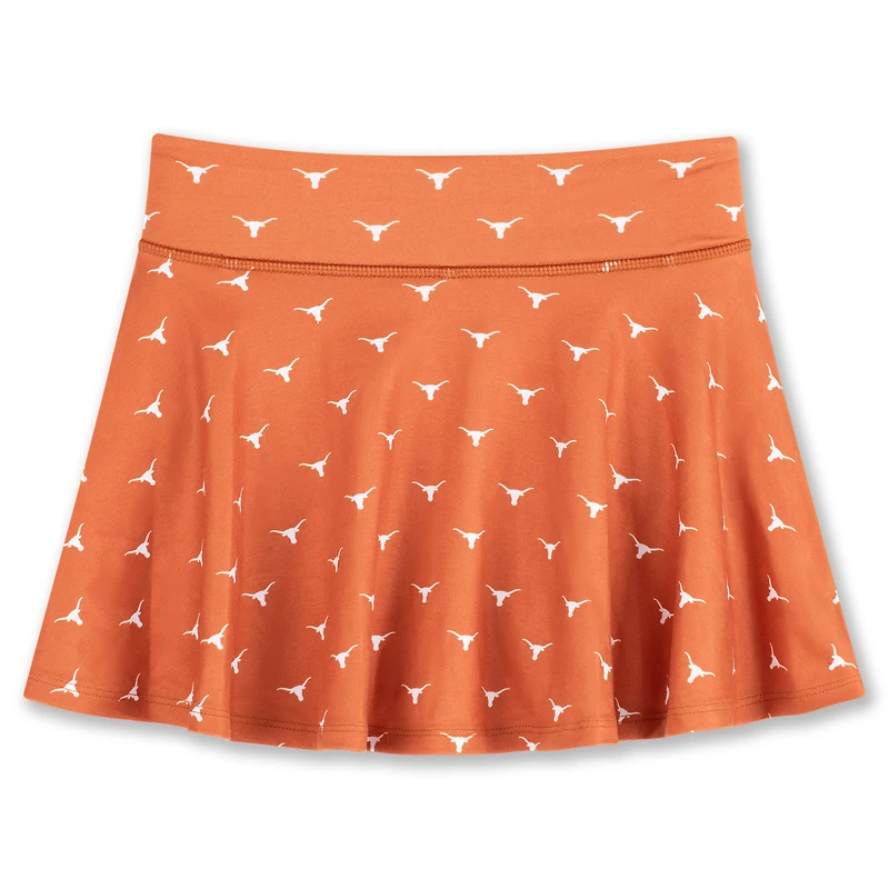 Girls Youth ZooZatz Texas Orange Longhorns All-Over Print Tennis Skort