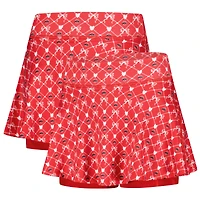 Girls Youth ZooZatz Scarlet Ohio State Buckeyes All-Over Print Bow Team Logo Skort