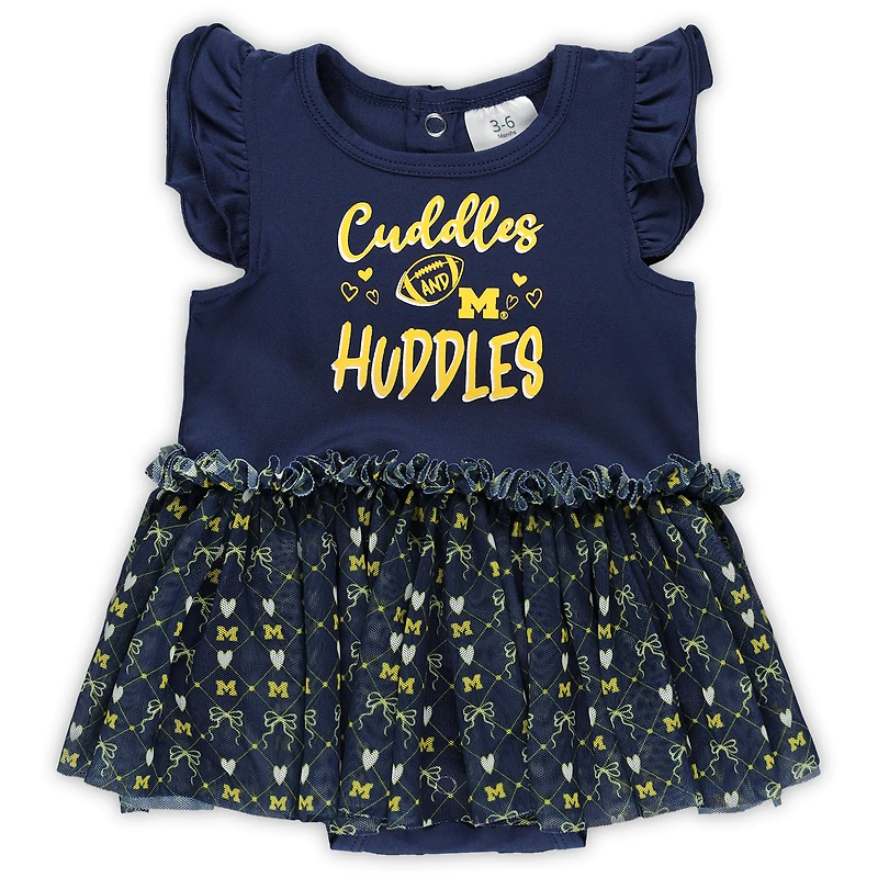 Girls Infant ZooZatz Navy Michigan Wolverines Onesie Dress