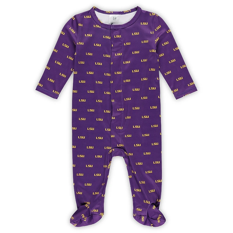 Newborn & Infant ZooZatz Purple LSU Tigers Magnetic Closure Sleeper