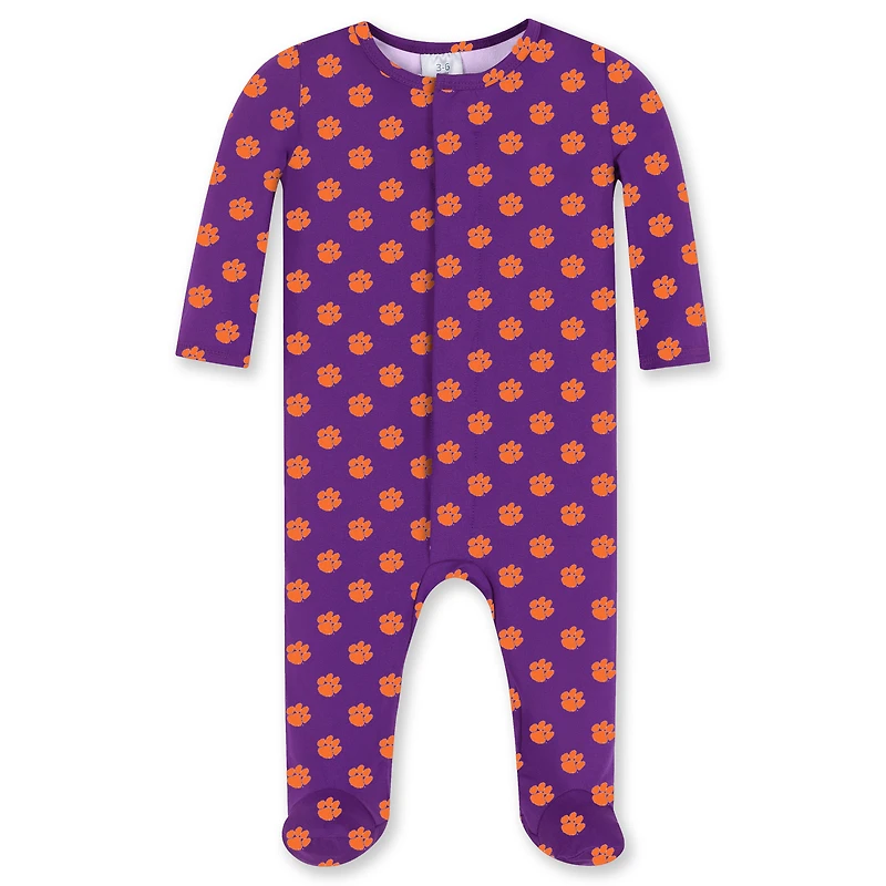 Newborn & Infant ZooZatz Purple Clemson Tigers Magnetic Closure Sleeper