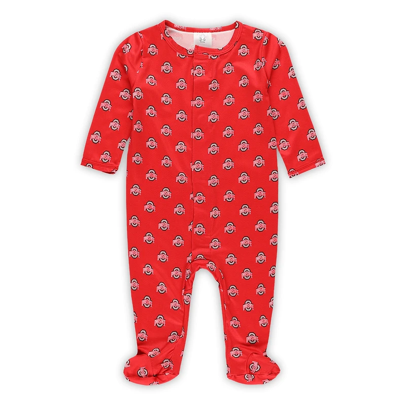 Newborn & Infant ZooZatz Scarlet Ohio State Buckeyes Magnetic Closure Sleeper