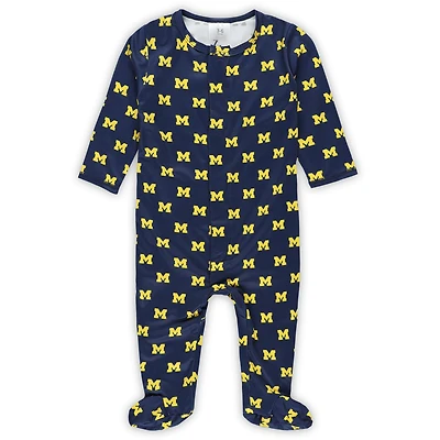 Newborn & Infant ZooZatz Navy Michigan Wolverines Magnetic Closure Sleeper