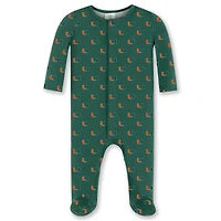 Newborn & Infant ZooZatz Green Miami Hurricanes Magnetic Closure Sleeper