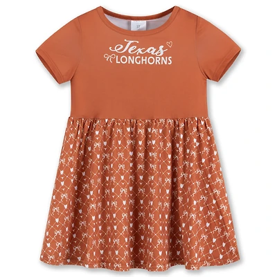 Girls Toddler ZooZatz Texas Orange Texas Longhorns Short Sleeve Dress