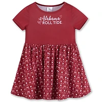 Girls Toddler ZooZatz Crimson Alabama Tide Short Sleeve Dress
