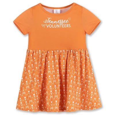 Girls Toddler ZooZatz Tennessee Orange Volunteers Short Sleeve Dress