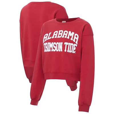 Women's ZooZatz Crimson Alabama Tide Chenille Cropped Sweatshirt