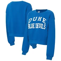 Women's ZooZatz Royal Duke Blue Devils Chenille Cropped Sweatshirt