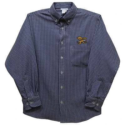 Infant Vive La Fete Blue Canisius College Golden Griffins Gingham Button-Down Long Sleeve Shirt