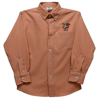 Toddler Vive La Fete Orange Bowling Green St. Falcons Gingham Button-Down Long Sleeve Shirt