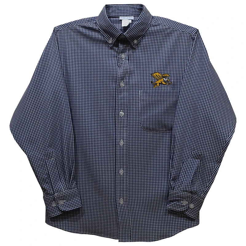 Toddler Vive La Fete Navy Canisius College Golden Griffins Gingham Button-Down Long Sleeve Shirt