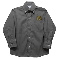 Youth Vive La Fete Black Bryant Bulldogs Gingham Button-Down Long Sleeve Shirt