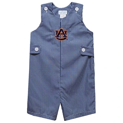 Infant Vive La Fete Navy Auburn Tigers Gingham Jon Jon Romper