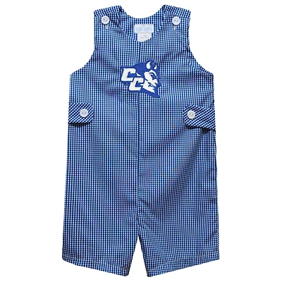 Infant Vive La Fete Royal Central Connecticut State Blue Devils Gingham Jon Jon Romper