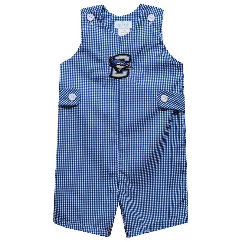 Infant Vive La Fete Blue Creighton Bluejays Gingham Jon Jon Romper