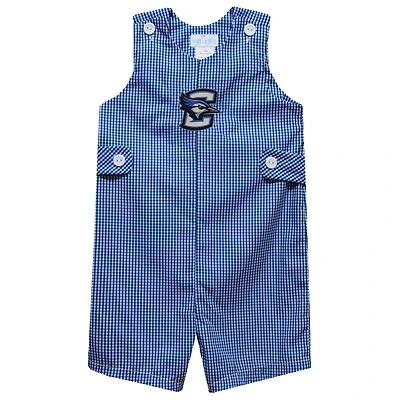 Infant Vive La Fete Blue Creighton Bluejays Gingham Jon Jon Romper