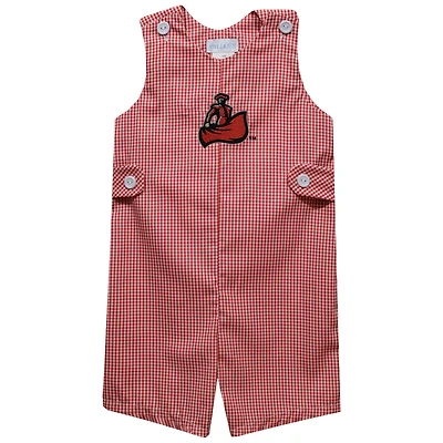 Infant Vive La Fete Red Cal State Northridge Matadors Gingham Jon Romper