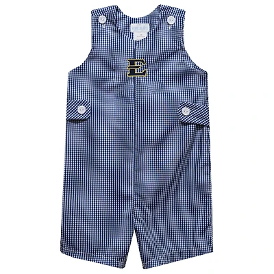 Infant Vive La Fete Navy ETSU Buccaneers Gingham Jon Jon Romper
