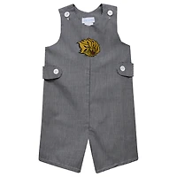 Infant Vive La Fete Black Arkansas Pine Bluff Golden Lions Gingham Jon Jon Romper