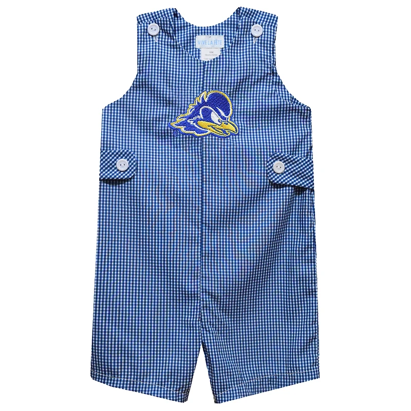 Infant Vive La Fete Royal Delaware Fightin' Blue Hens Gingham Jon Jon Romper