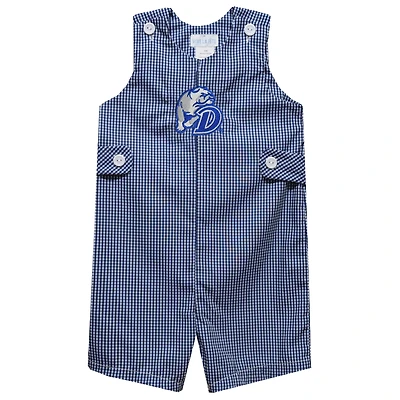 Infant Vive La Fete Blue Drake Bulldogs Gingham Jon Jon Romper