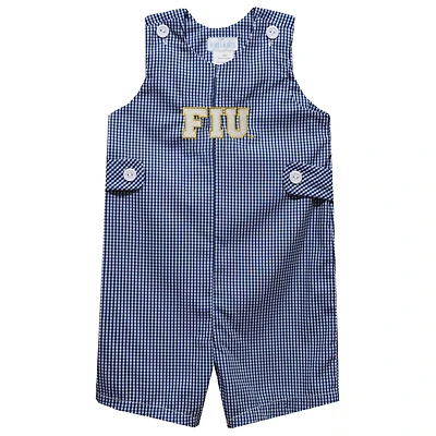 Infant Vive La Fete Navy FIU Panthers Gingham Jon Jon Romper