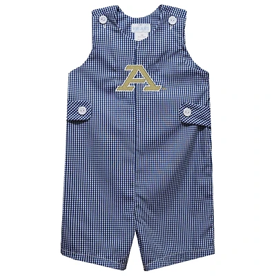 Infant Vive La Fete Navy Akron Zips Gingham Jon Jon Romper