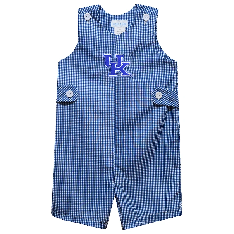 Infant Vive La Fete Royal Kentucky Wildcats Gingham Jon Jon Romper