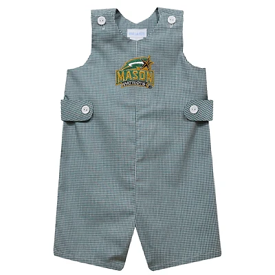 Infant Vive La Fete Green George Mason Patriots Gingham Jon Romper